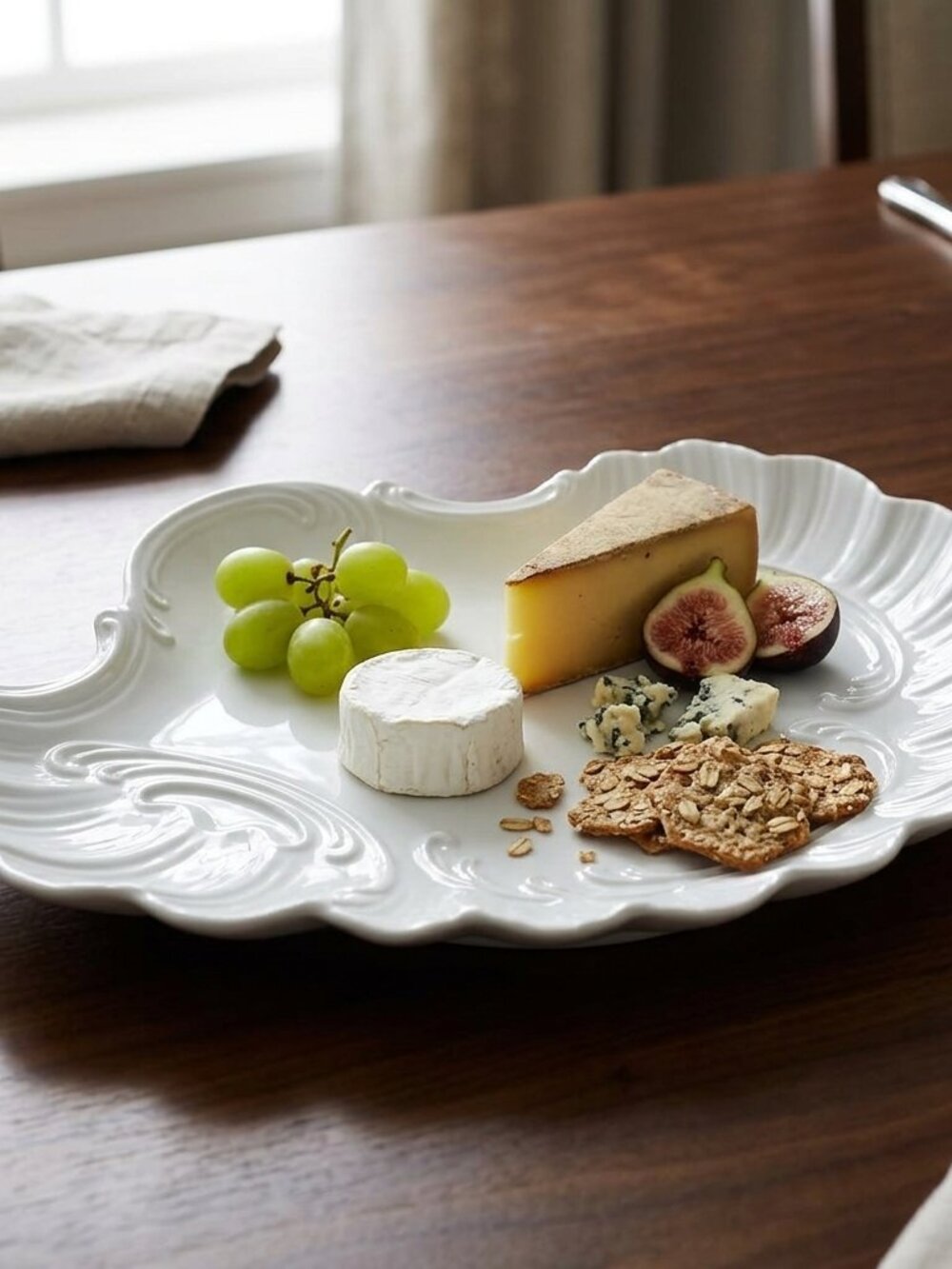 Vintage Renaldizs Fine China Japan White Shell Platter 12" – Sculptural Serving